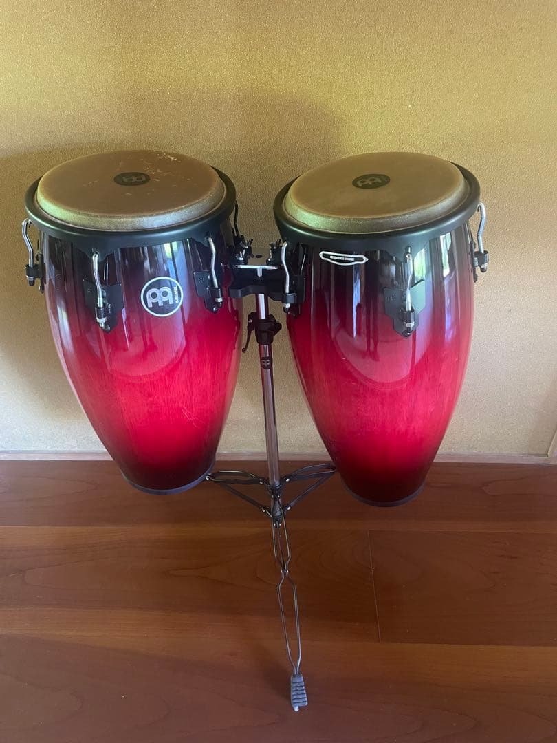 【ほぼ新品】Meinlコンガセット11/12インチ スタンド&Perlマラカス付