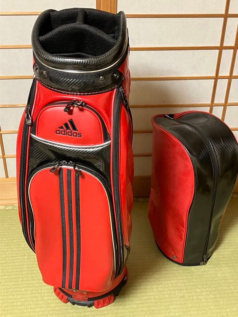 adidas キャディバッグ レッド・ブラック