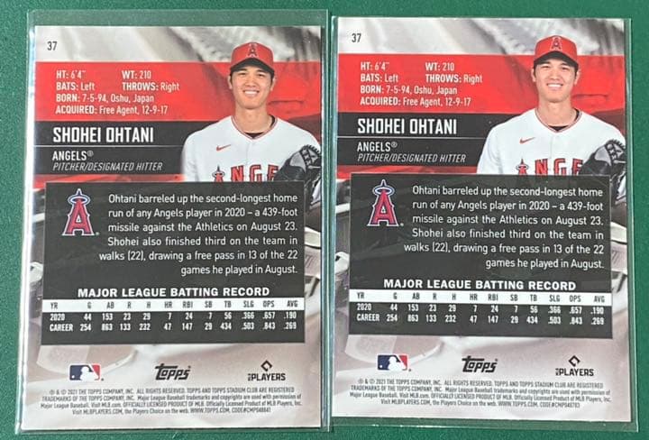 大谷翔平 2021 Topps Stadium Club Chrome