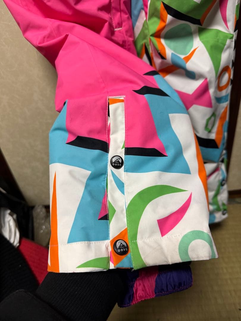 OOSC スキーウェア マルチカラー ジャンプスーツ　スノーボードウエア