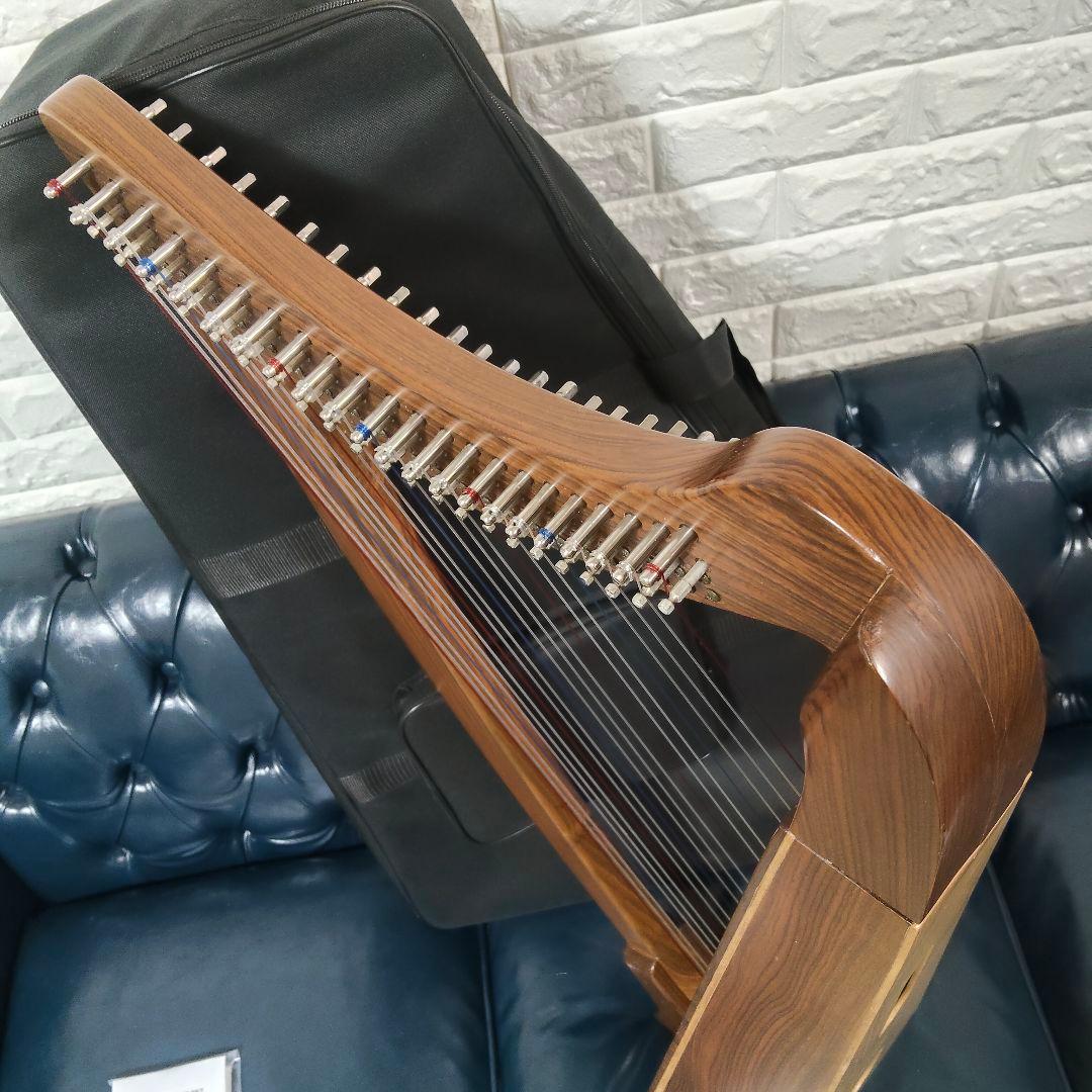 【美品】22弦 スモールハープ（アイリッシュスタイル） ケース・付属品付き 木製