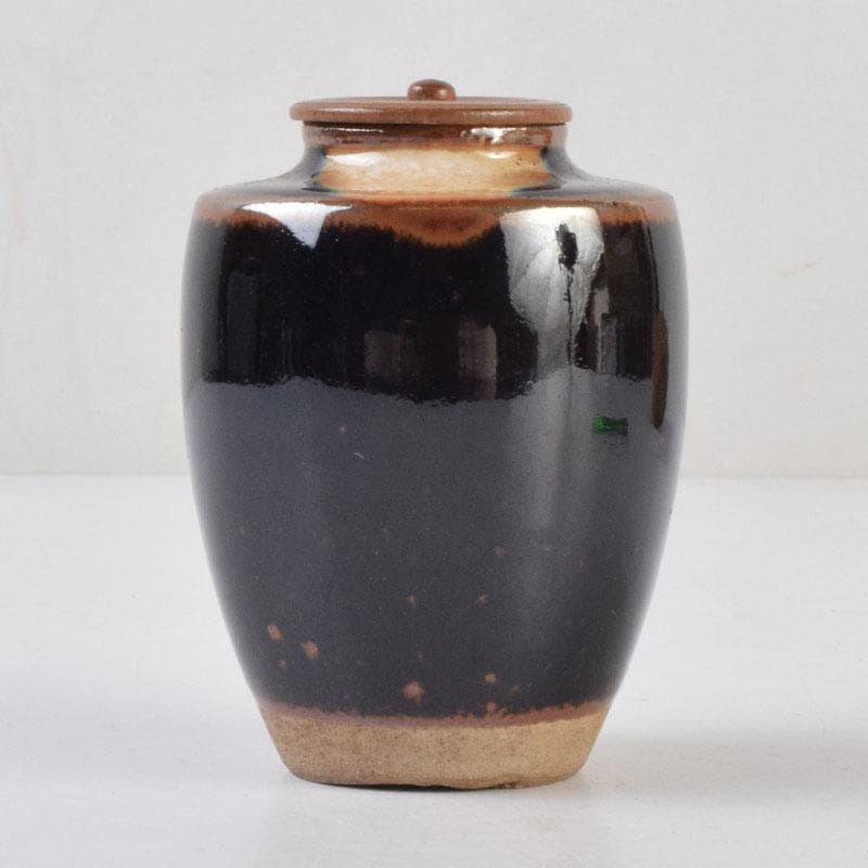 茶道具　瀬戸焼　古瀬戸　肩衝茶入　袱紗付　V　8636