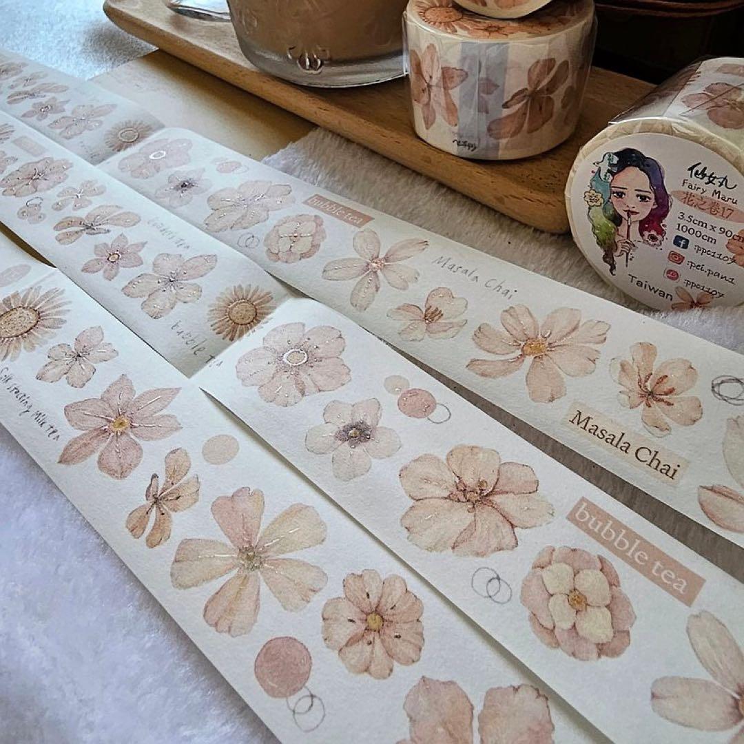 仙女丸《花之卷17》和紙　海外マスキングテープ　マステ 【1247】