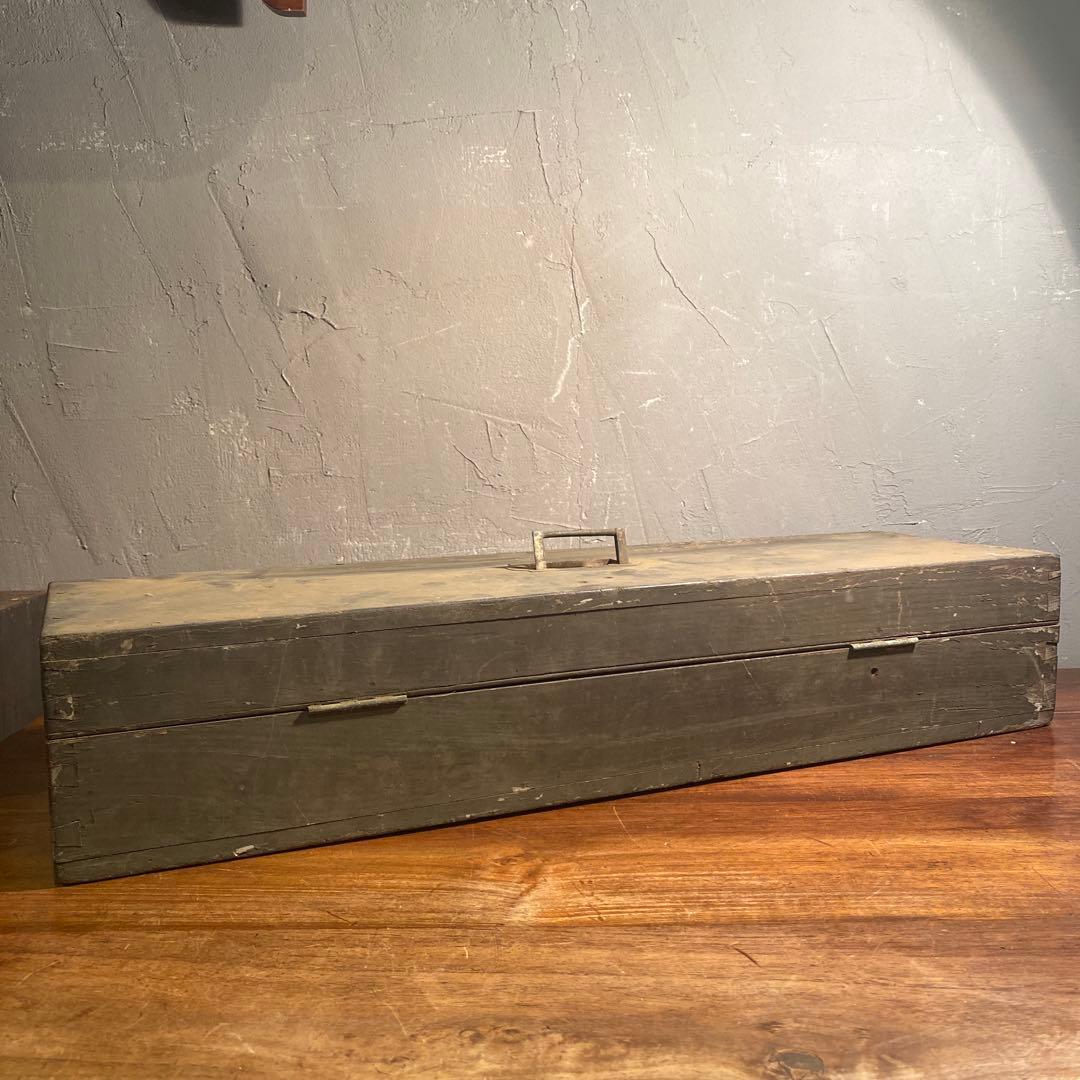 昭和14年 日本軍 固定式機関銃照準具用ケース 木箱 戦前 ミリタリー 稀少