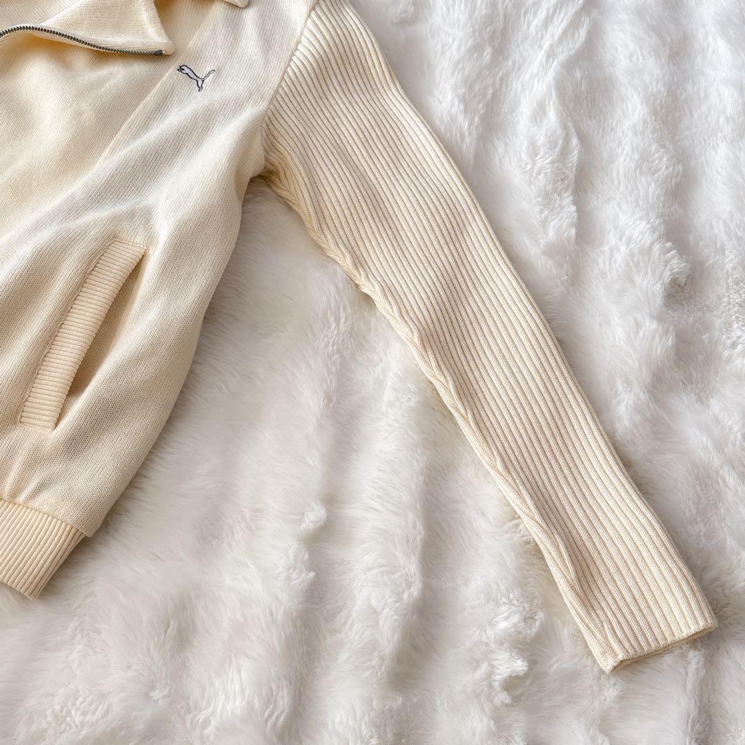 PUMA プーマ ゴルフ ニット ジップ ジャケット ライダース チェック L