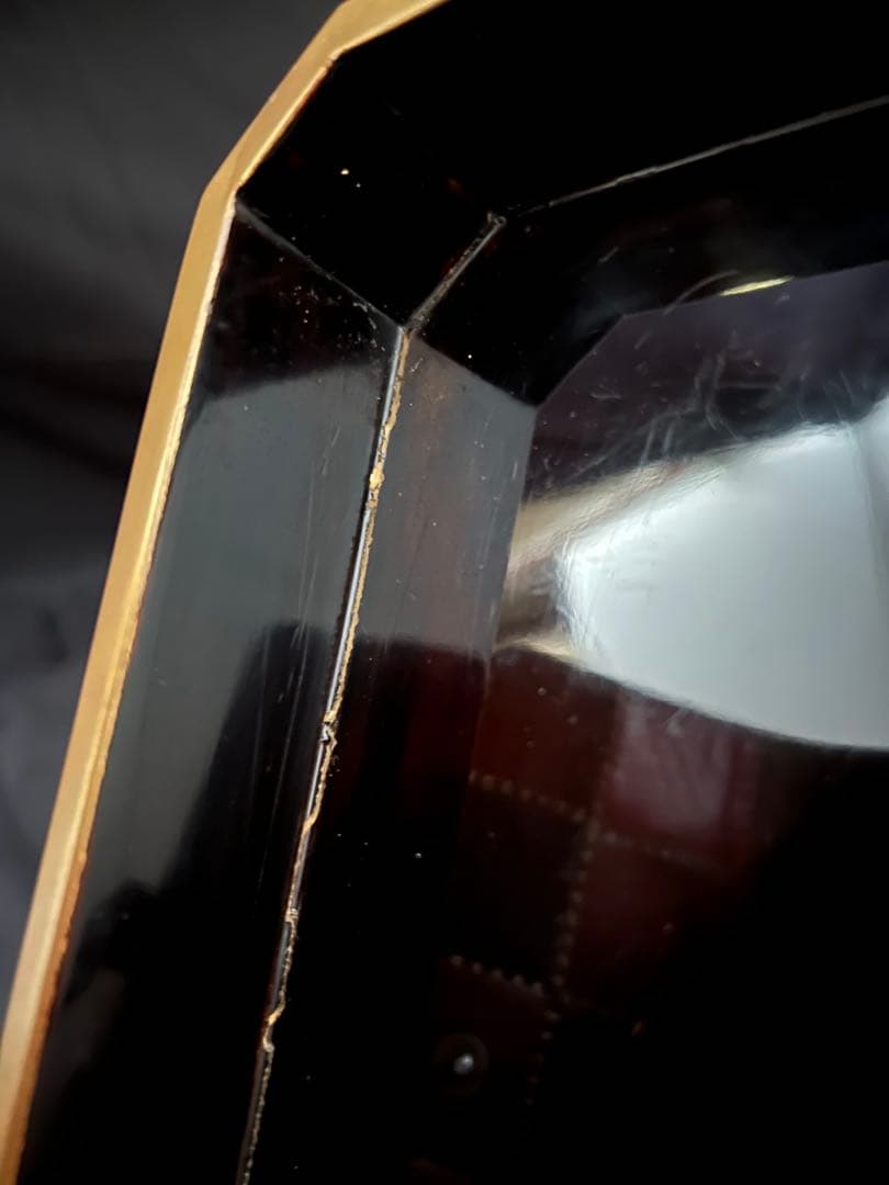 重ね盆　蒔絵　四角盆　共箱あり「福、寿」トレー お盆 和食器 レトロ お膳