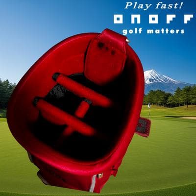 【美品】ONOFF オノフ レディース カート式 キャディバッグ レッド