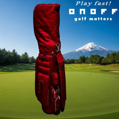 【美品】ONOFF オノフ レディース カート式 キャディバッグ レッド