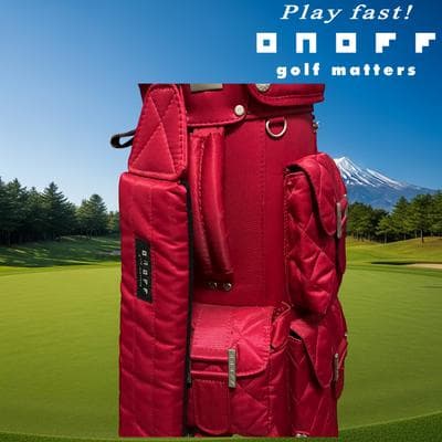 【美品】ONOFF オノフ レディース カート式 キャディバッグ レッド