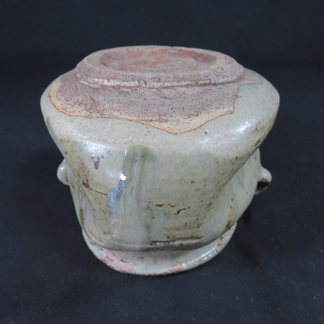 唐津水指 水差 変形 三角 木箱 耳付き 茶道具 茶器 お稽古