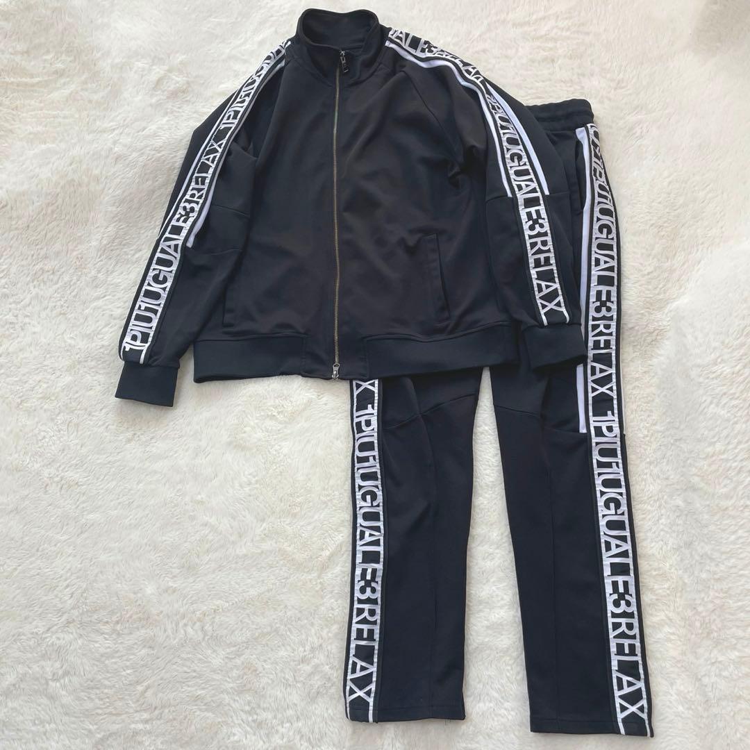 サイズXL 1PIU1UGUALE3 RELAX ジャージ　上下セットアップ黒