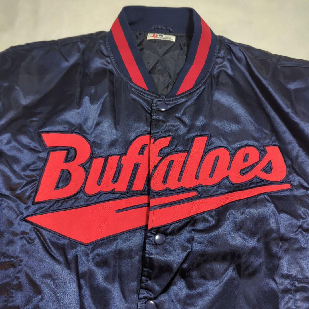 ！！mantle様！近鉄バファローズ フルスナップ ナイロン スタジャン 紺 赤