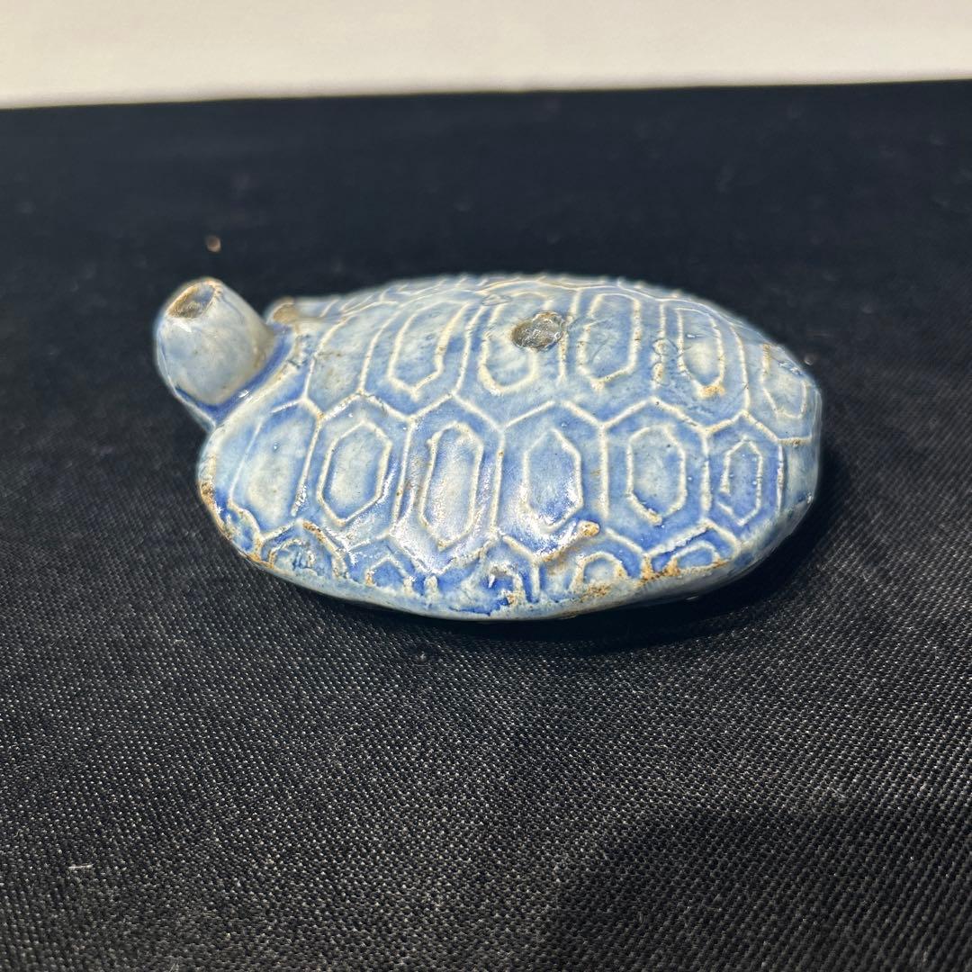 李朝　青磁　亀甲船　水滴　希少品