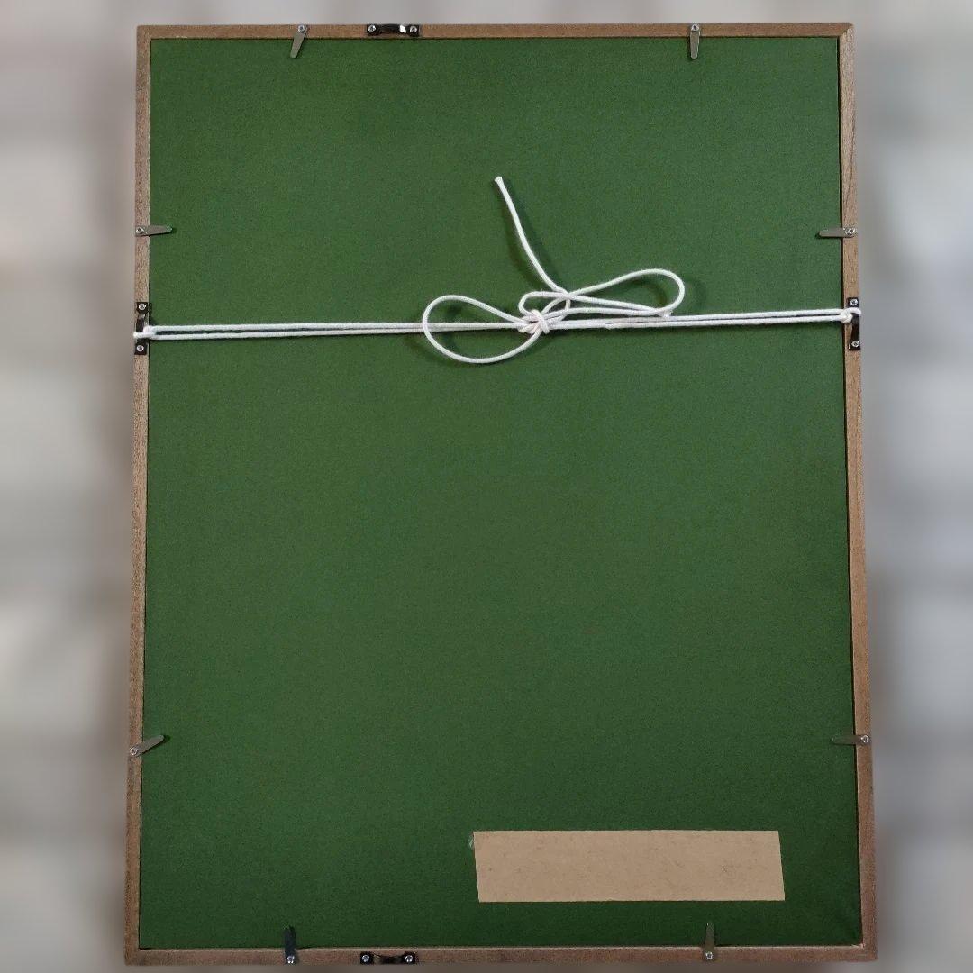 浅香公紀　木版画『家に黄色い花』1977年制作 自筆サイン入 作家保存版 額装