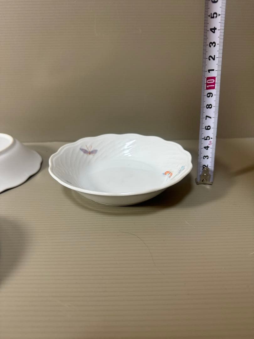 2143 深川製磁　蝶文　皿3客　鉢3客