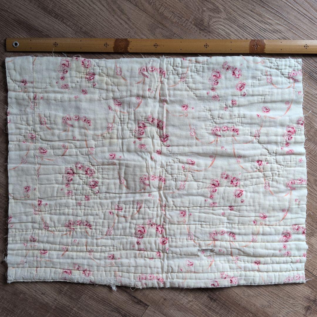 イギリスアンティーク ダーラムキルト 60㎝×46㎝ リバーシブル