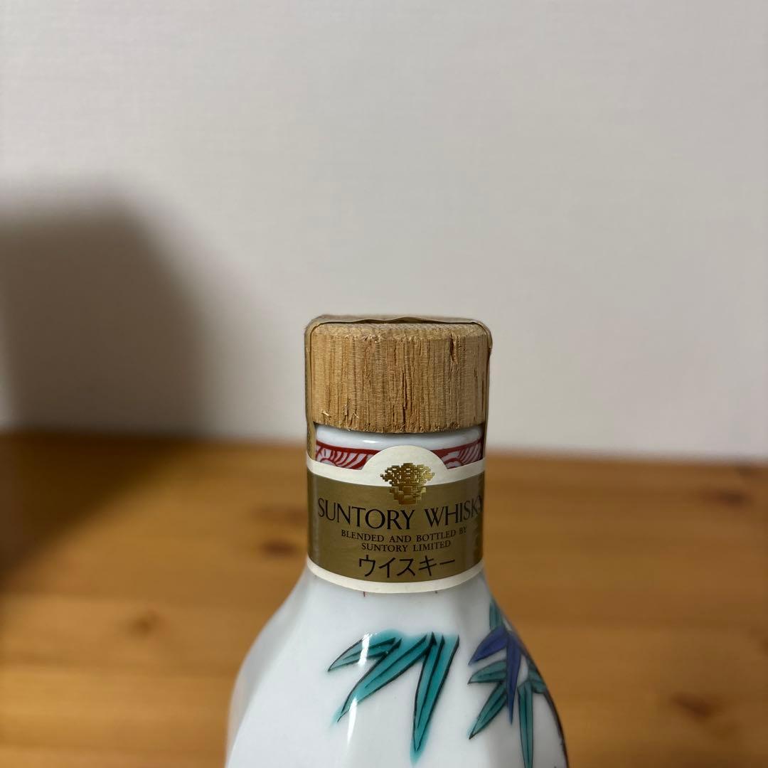 サントリースペシャルボトルコレクション 特製ウイスキー　九谷焼 虎に竹文瓢型瓶