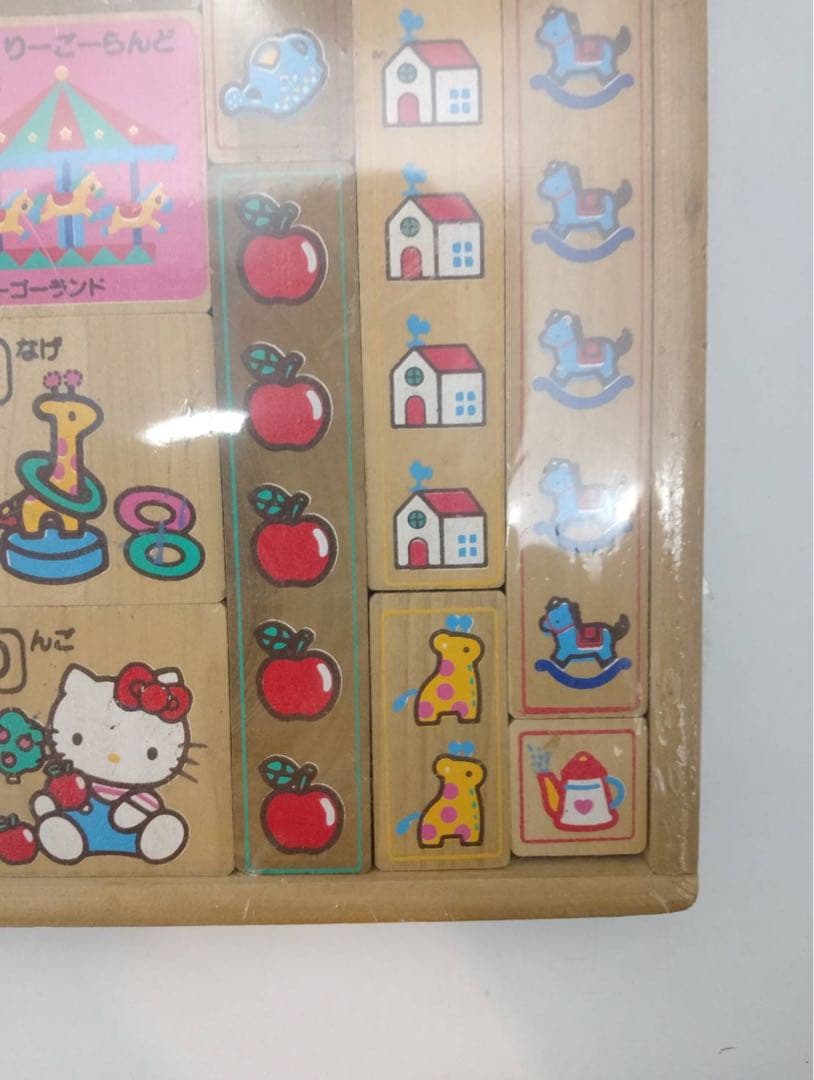 G2184【希少】サンリオ レトロ ハローキティもじあそび 木製積み木 知育玩具
