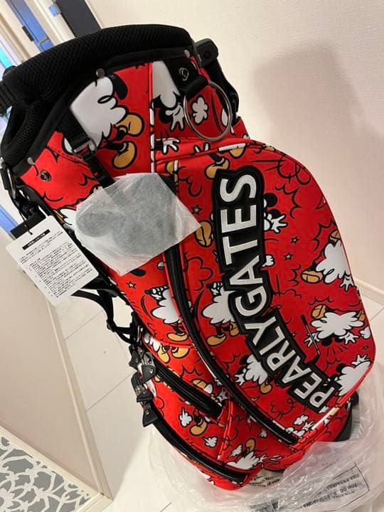 新品未使用PEARLY GATESキャディバッグ限定ミッキー赤パーリーゲイツ