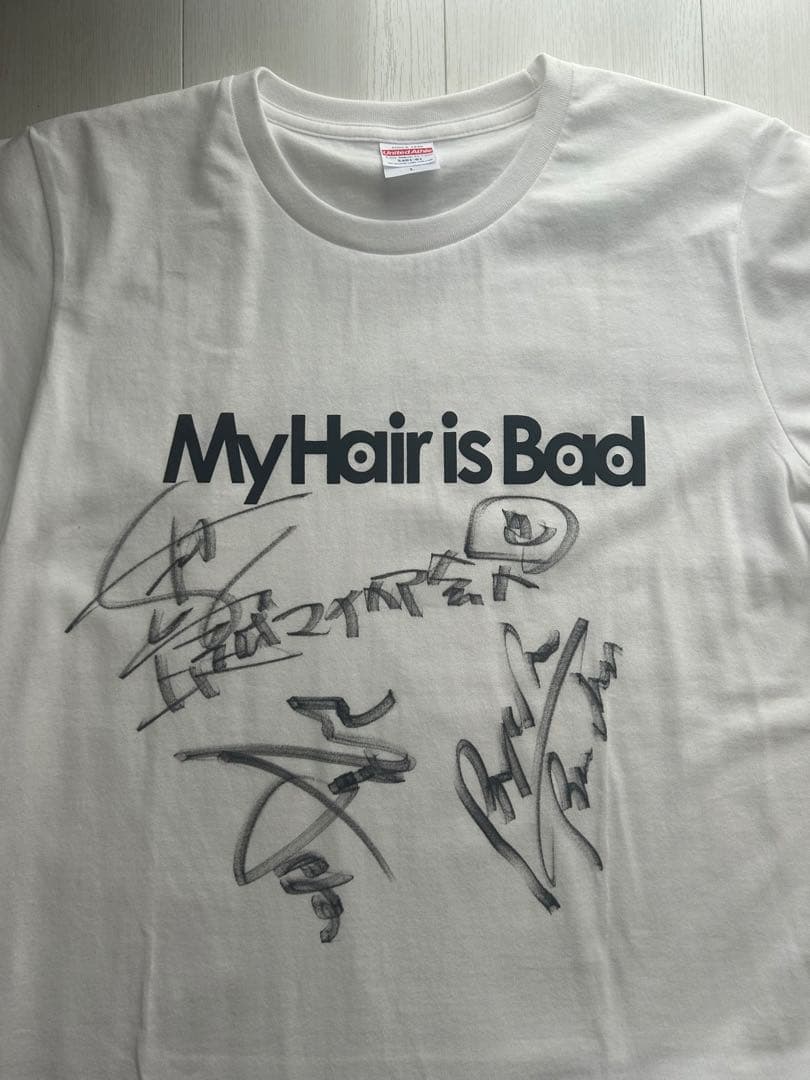 【直筆サイン入り‼️】My Hair is Bad サイン入りTシャツ L