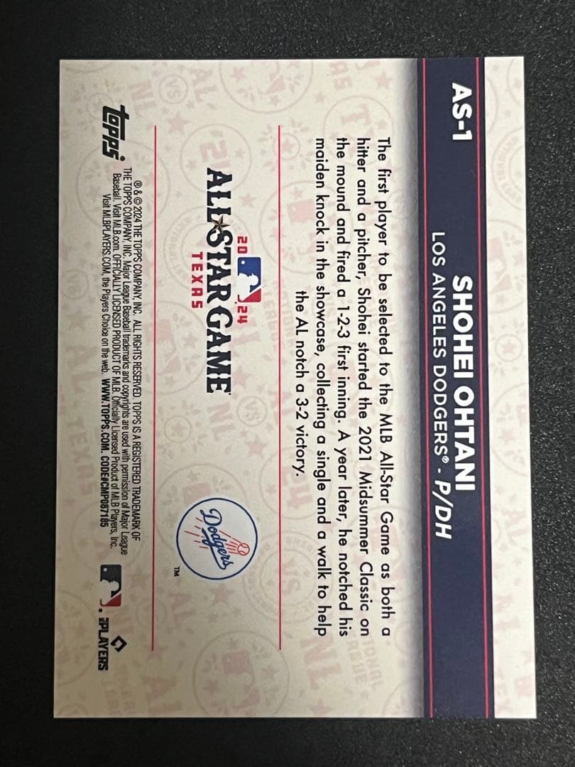 2024 Topps 大谷翔平 オールスター限定カード
