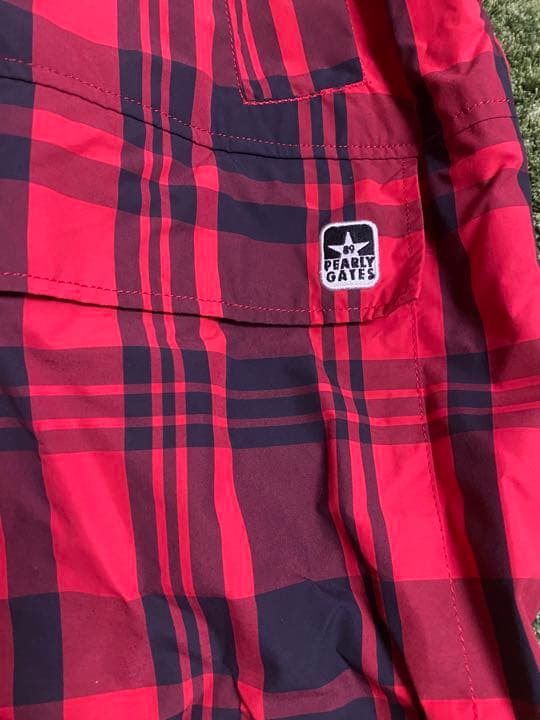Pearly gates 赤チェック　ナイロンマウンテンパーカー5ブルゾン