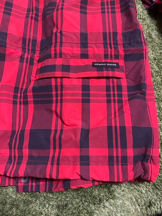 Pearly gates 赤チェック　ナイロンマウンテンパーカー5ブルゾン