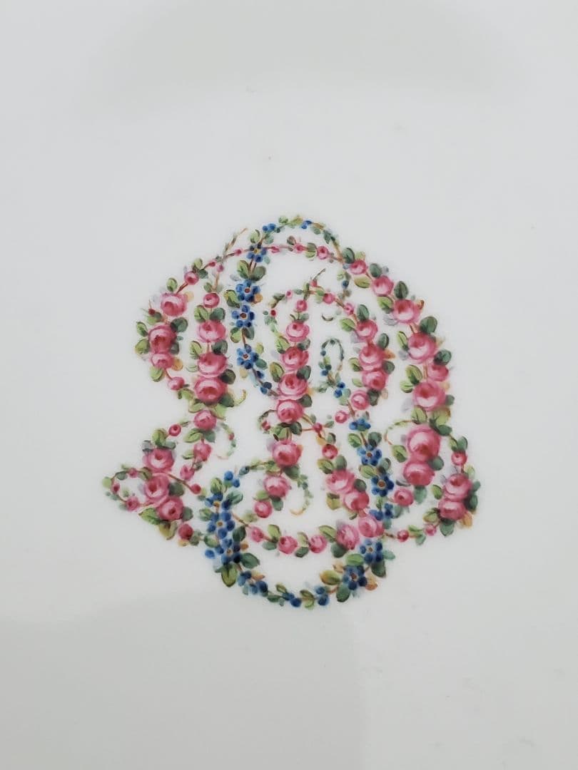 オールドミントン 花文字絵皿 19世紀