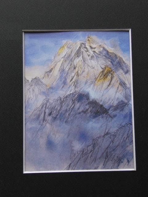 福王寺法林、【ヒマラヤの朝】、希少な額装用画集より、新品額装付
