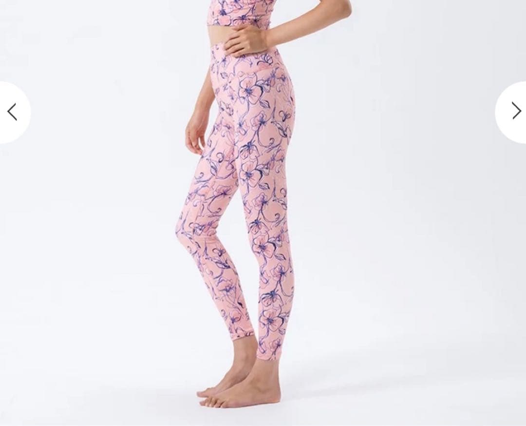 SUKALAフラワープリントピンクレギンス　ヨガ　ヨガウェア　Lsize