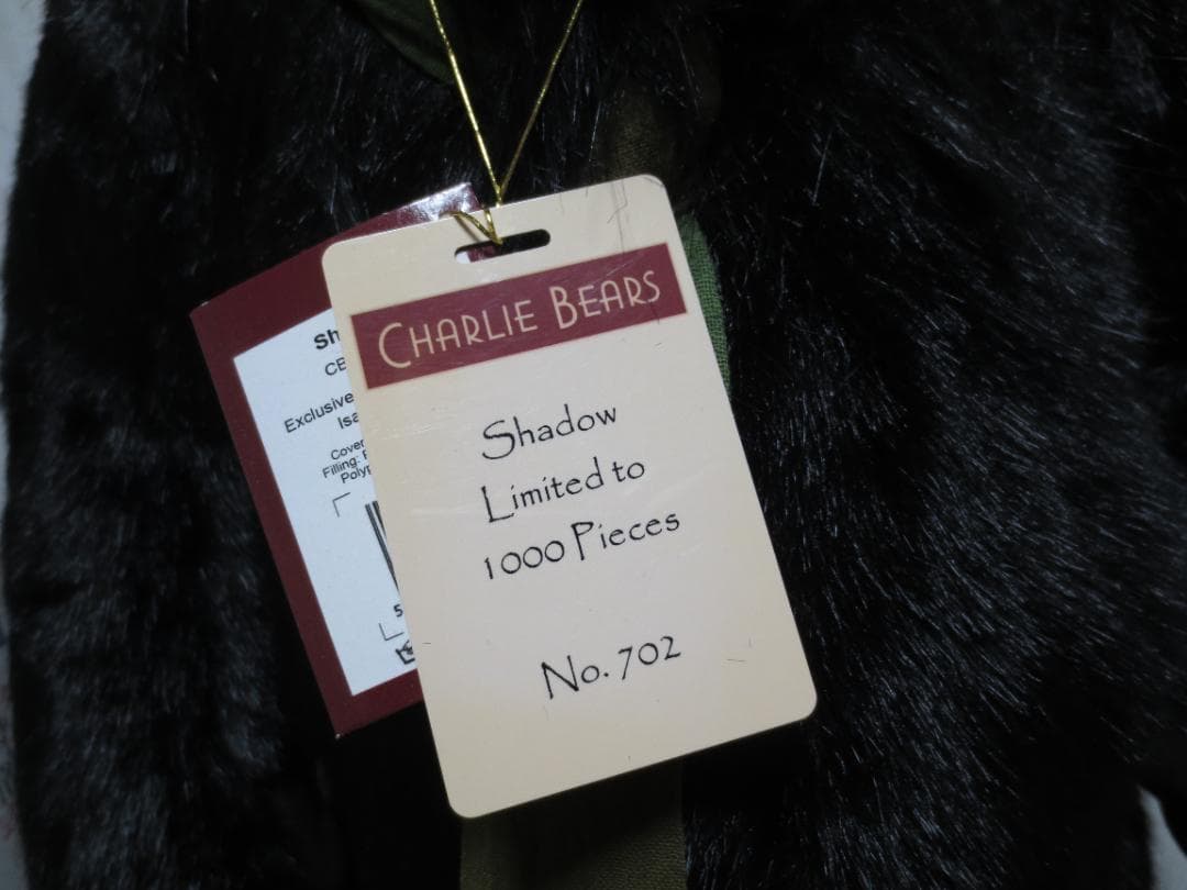 超大型！世界1000体限定！チャーリーベアーズ　黒豹のShadow　77㎝！