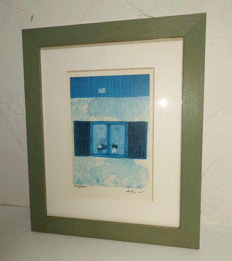 渡辺あきお ティータイム 420/S800 壁掛け リトグラフ アート