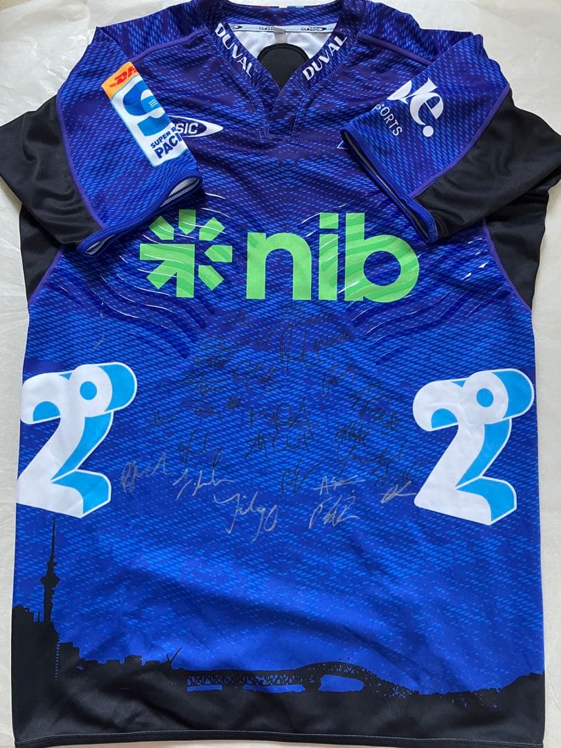 2024クロスボーダーラグビー BLUES 実使用 選手サイン入りジャージ