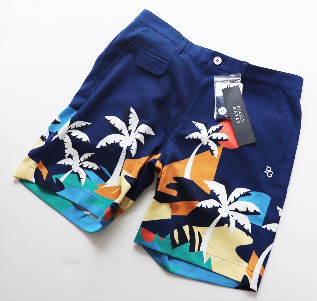 《パーリーゲイツ》新品 南の島・ヤシの木デザインショートパンツ 5(W84)