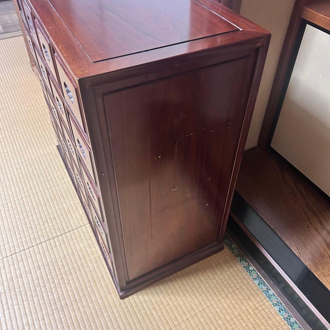 高級銘木 唐木 花梨 無垢材 小箪笥 薬箪笥 薬棚 タンス チェスト 小引き出し
