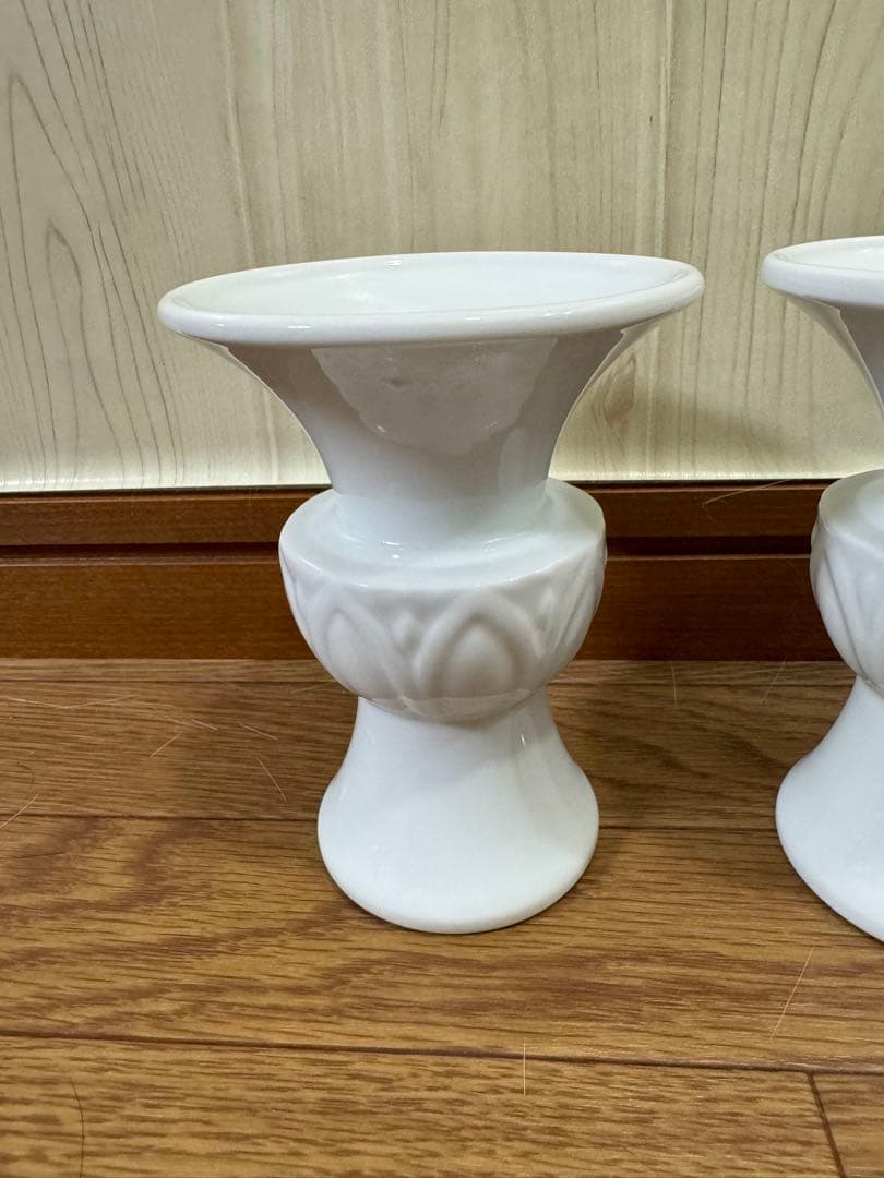 2531 深川製磁　白磁　花瓶　2客