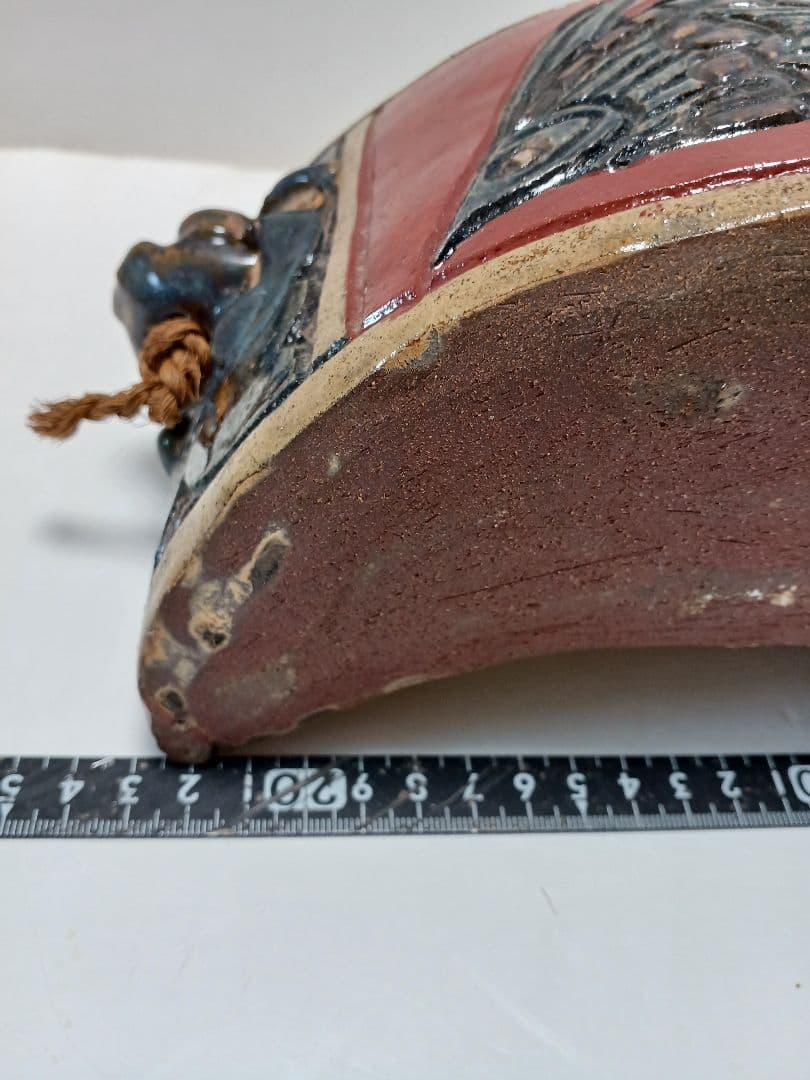 琉球壺屋焼　小橋川清正さん　抱瓶　双魚文　約24×15センチ