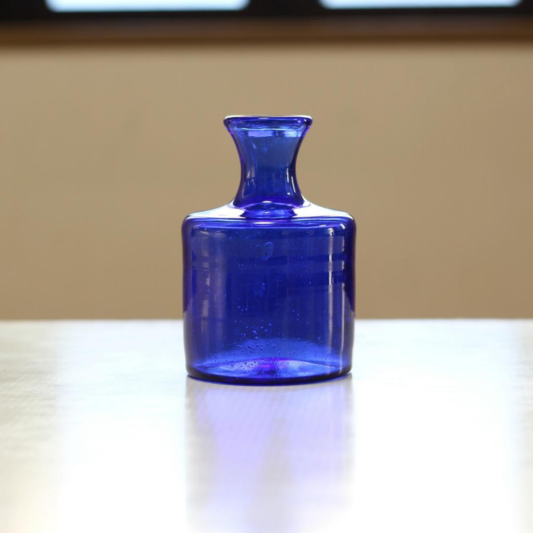 【サイン有り】エリックホグラン　Erik Hoglund　ブルーガラス 花器花瓶
