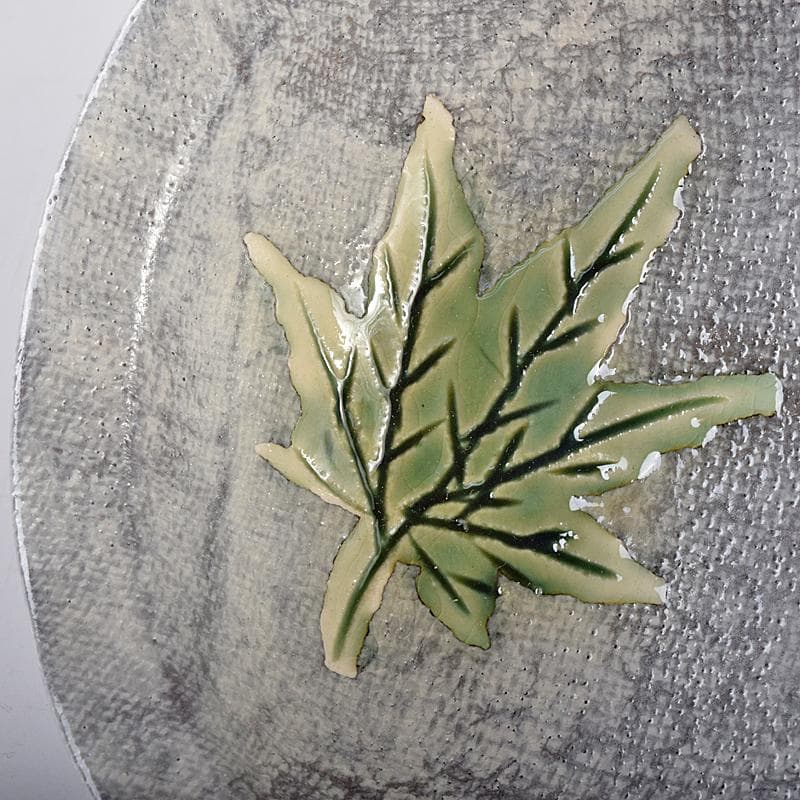 北大路魯山人作　布目紅葉小鉢　五客　共布　黒田陶々庵極め箱　F　R8458B