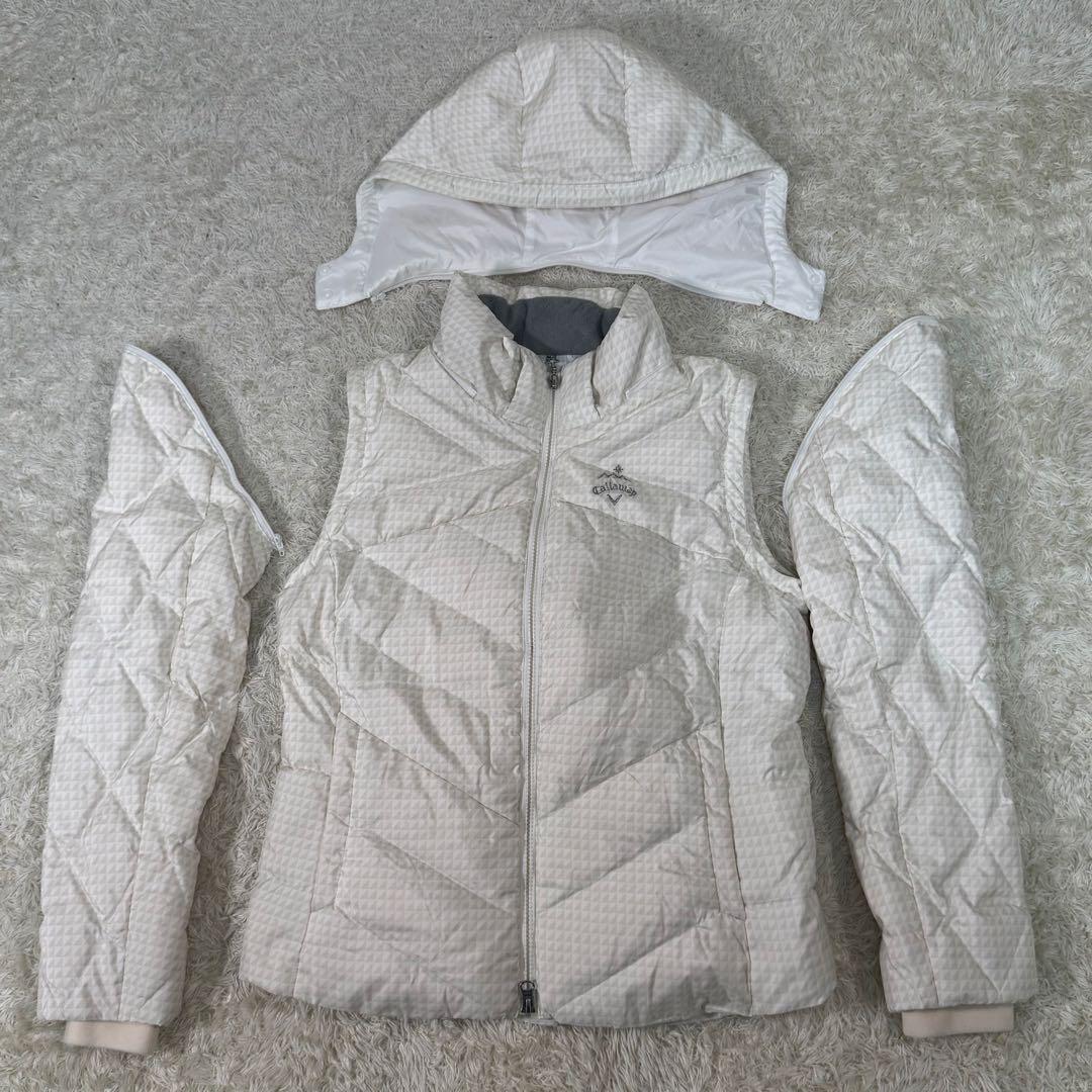 【美品】キャロウェイ　4way　フルジップ　ダウンジャケット　レディース　白　L
