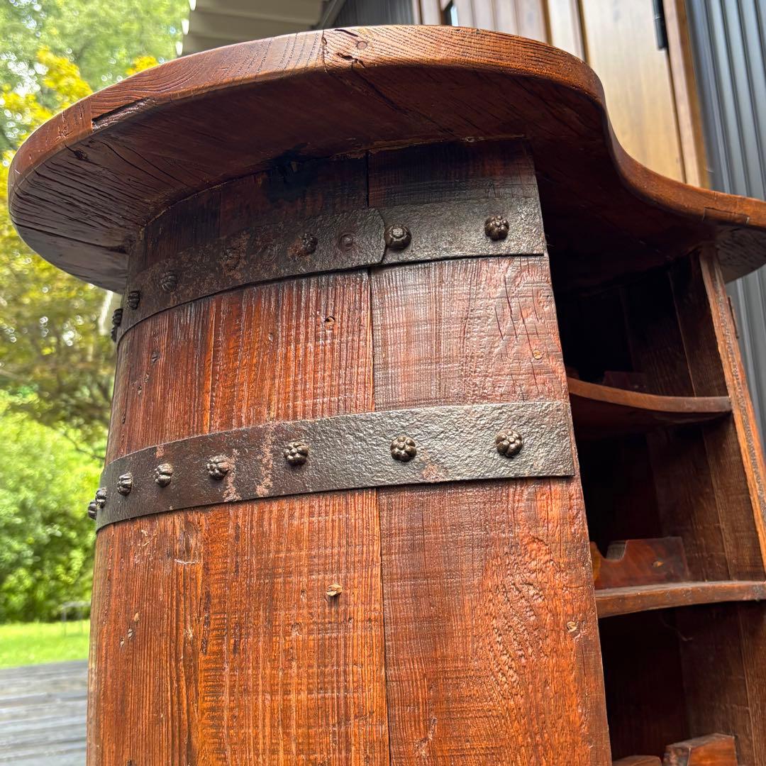 木製樽型収納テーブル バレル型 アンティーク 家具 レトロ