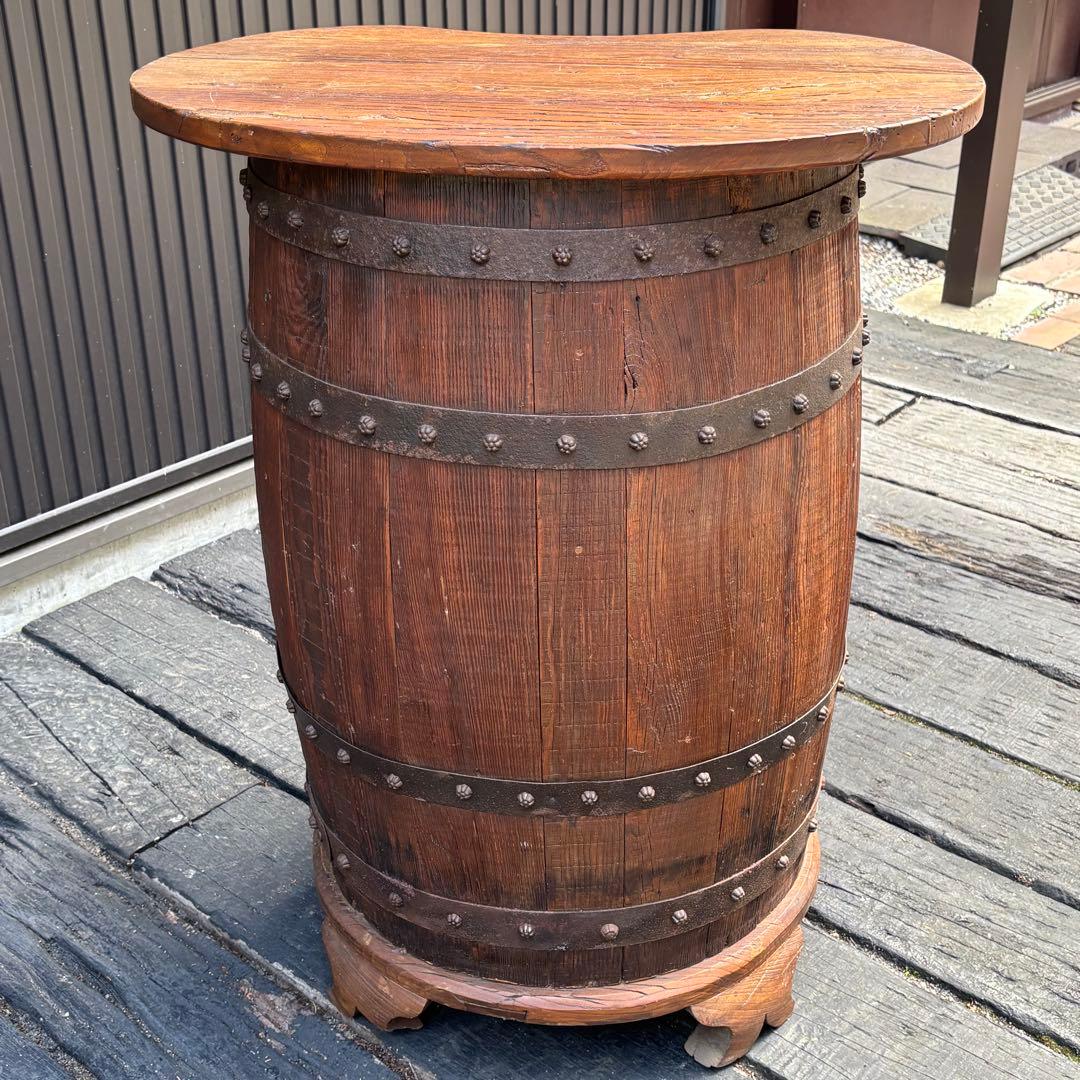 木製樽型収納テーブル バレル型 アンティーク 家具 レトロ