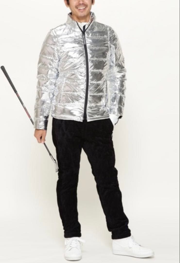 （ダンディ）パーリーゲイツ、プラチナシルバー、ダブルジップダウンジャケット