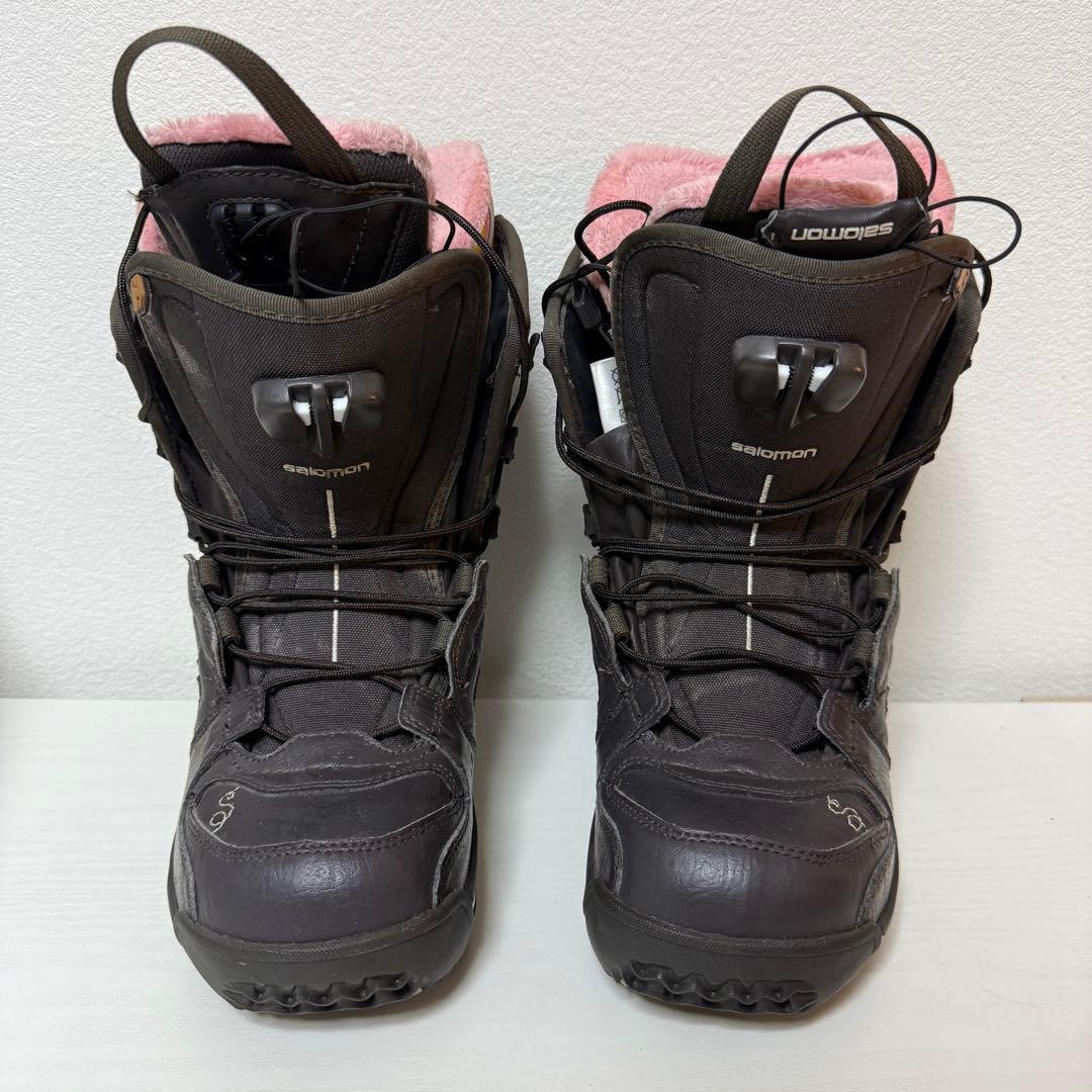 即発送 SALOMON レディース スノーボードブーツ 23cm ブラウン ボア