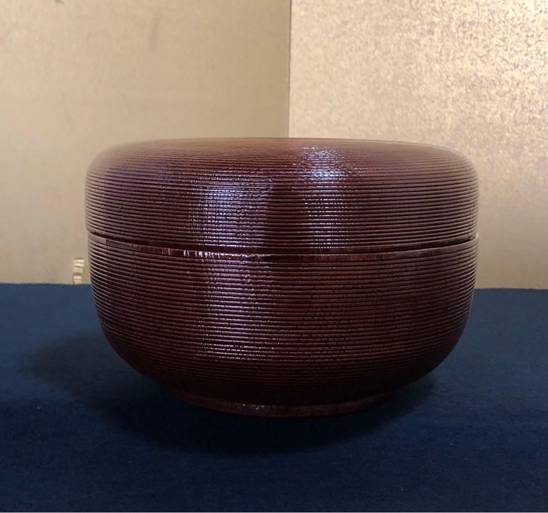 《R》輪島塗 糸目 食籠 喰籠 菓子器 塗師 静峰 共布 共箱 260116き4