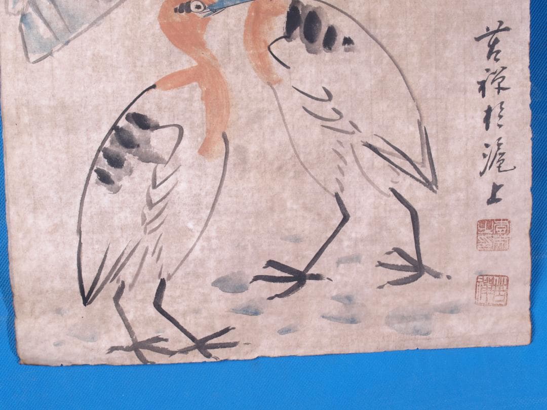 蔵整理品画家李苦蝉作肉筆掛け軸　古美術激安骨董品 R1707 C6-3<BR>