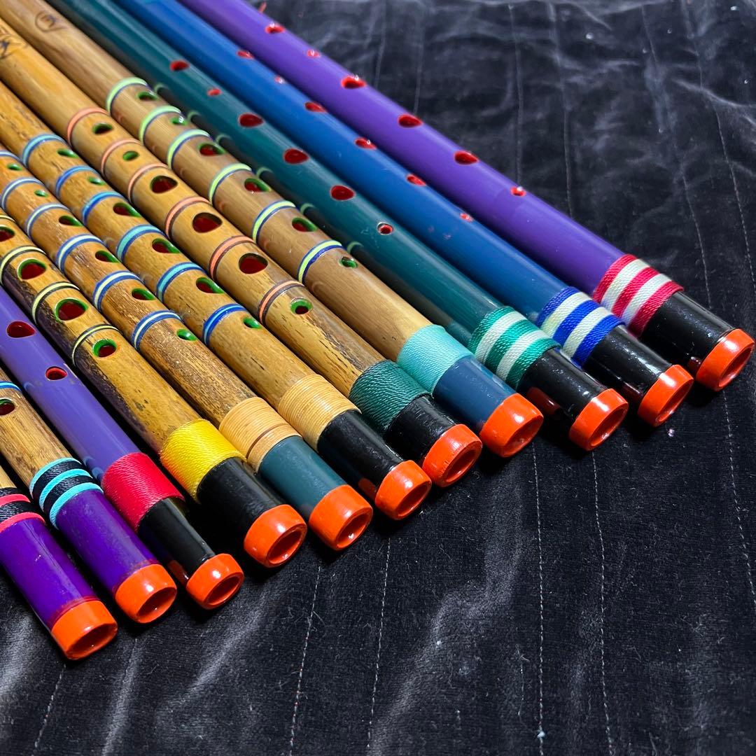 篠笛 天雅笛11本まとめ売り 笛師【武田天雅】 笛収納袋付