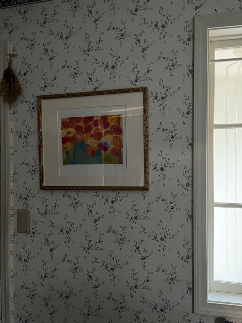 限定版画　47×55 ジニー・キム　ジクレー　サイン、ED、証明書　額入り　黄色