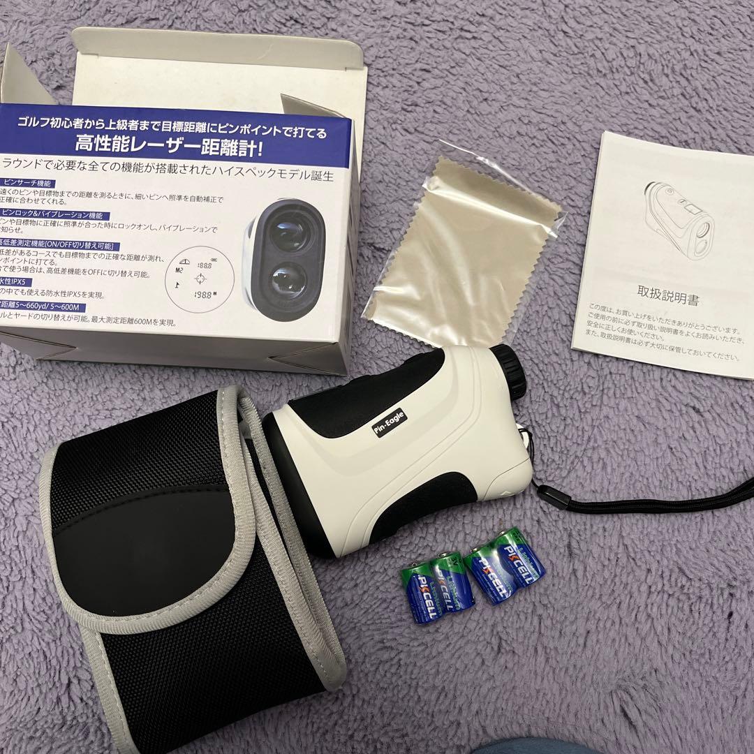ピンイーグル　ゴルフ用 レーザー距離計 660yd対応　CR3換え電池4つ付き