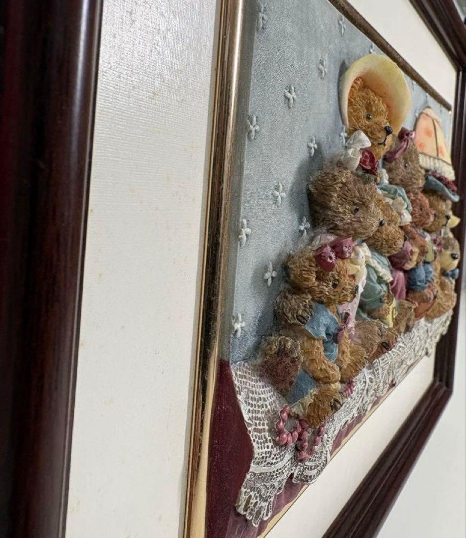 レトロ/アンティーク❤︎クマ/くま/熊❤︎立体アートフレーム❤︎フィギュア風立体額